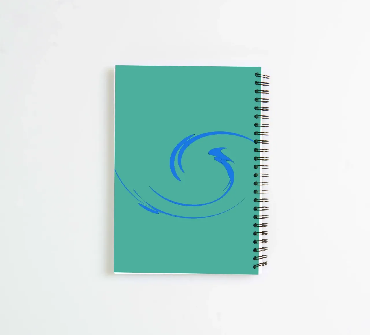 Abstract circular dynamic shape in blue spiral notebook by Something for you