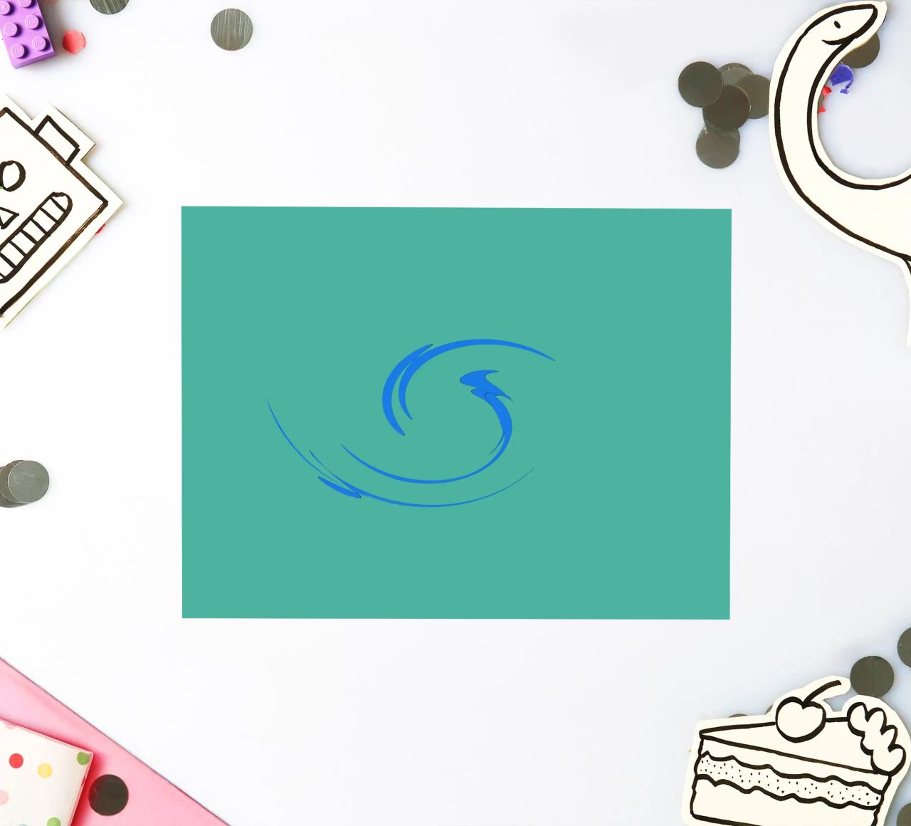 Forma dinamica circolare astratta in blu adesivo da Something for you