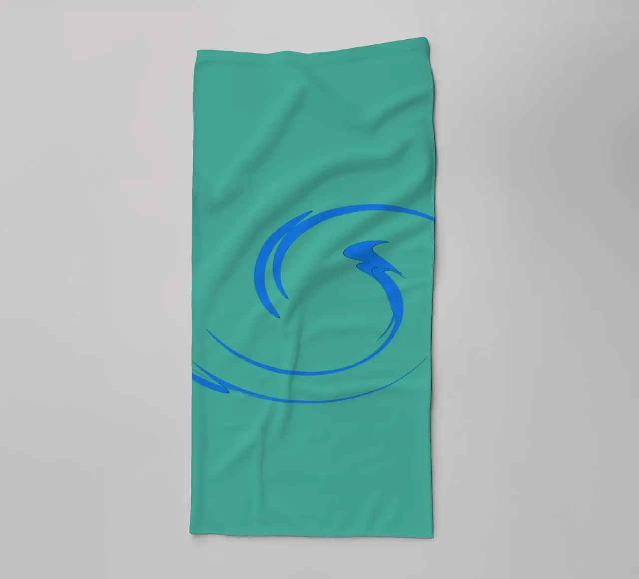 Abstract circular dynamic shape in blue towel by Something for you
