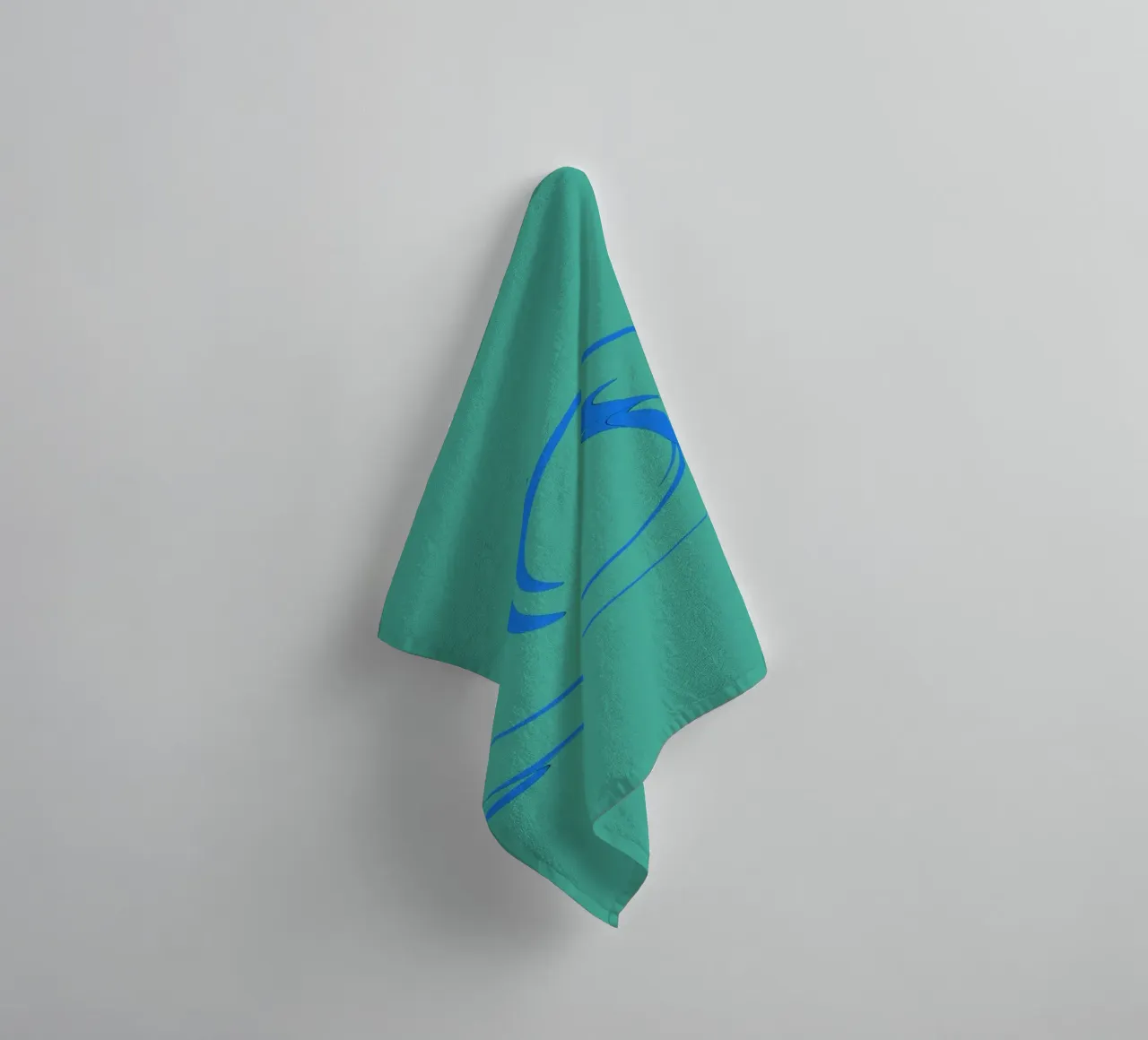 Abstracte cirkelvormige dynamische vorm in blauw badhanddoek van Something for you