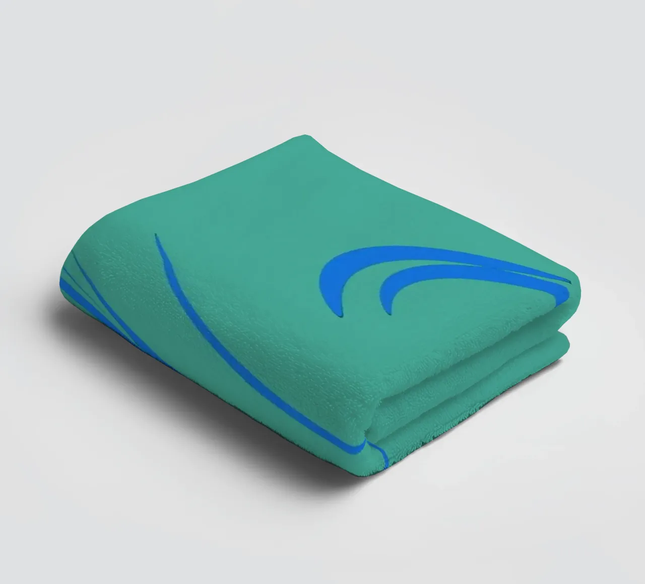Abstract circular dynamic shape in blue towel by Something for you