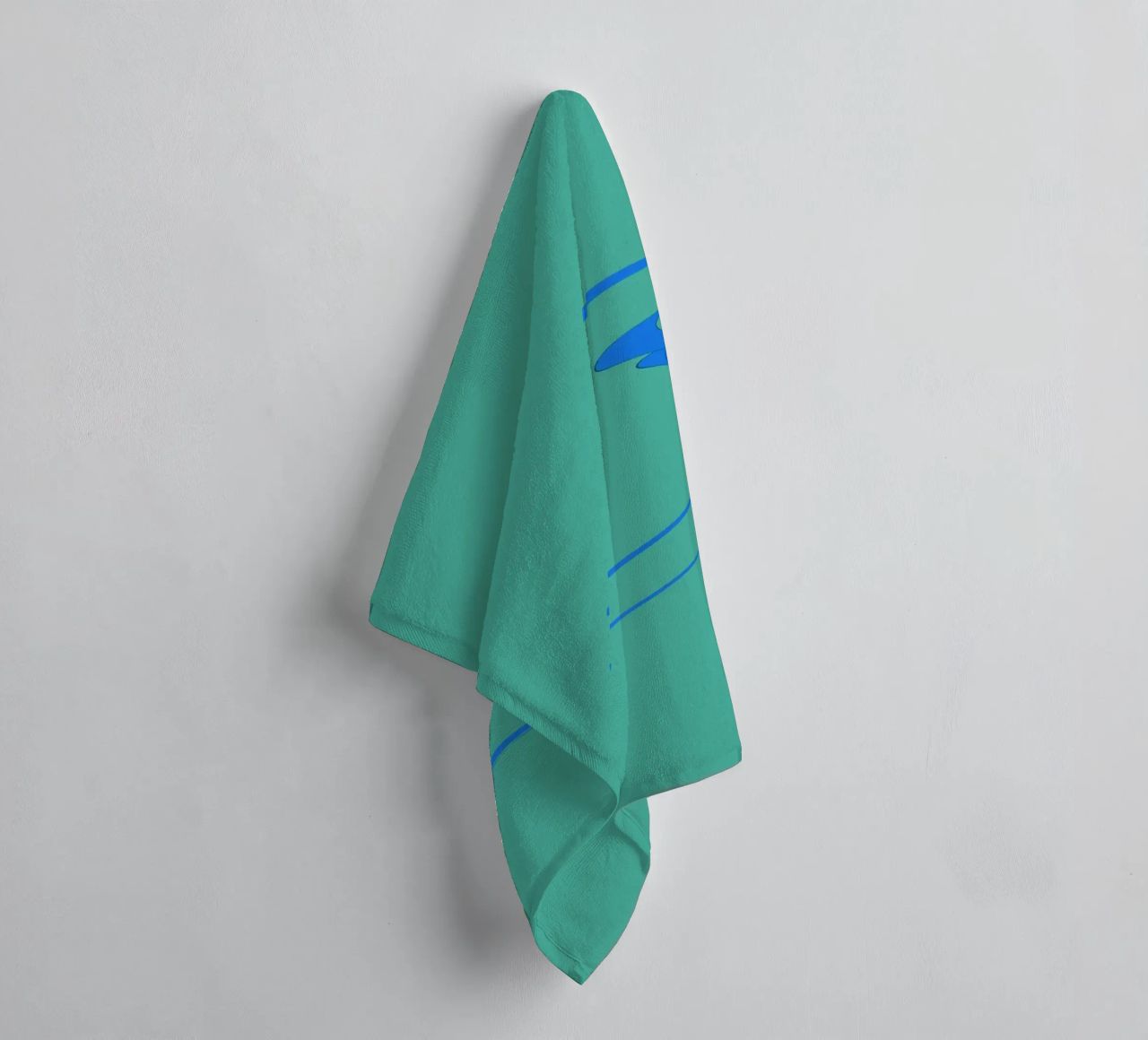 Abstract circular dynamic shape in blue towel by Something for you