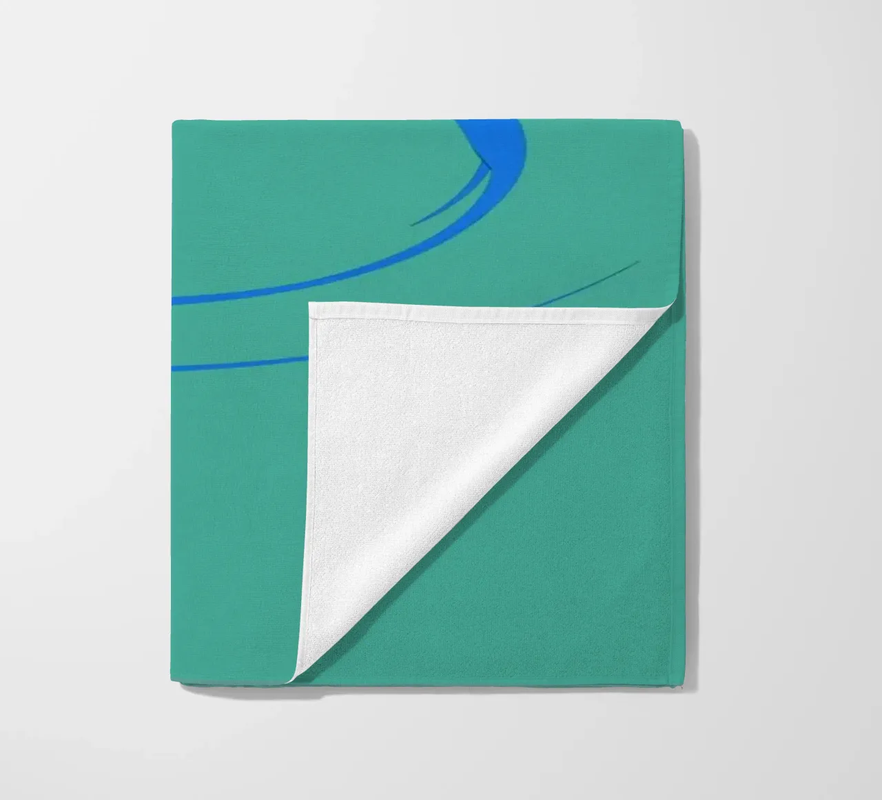 Abstract circular dynamic shape in blue beach towel by Something for you