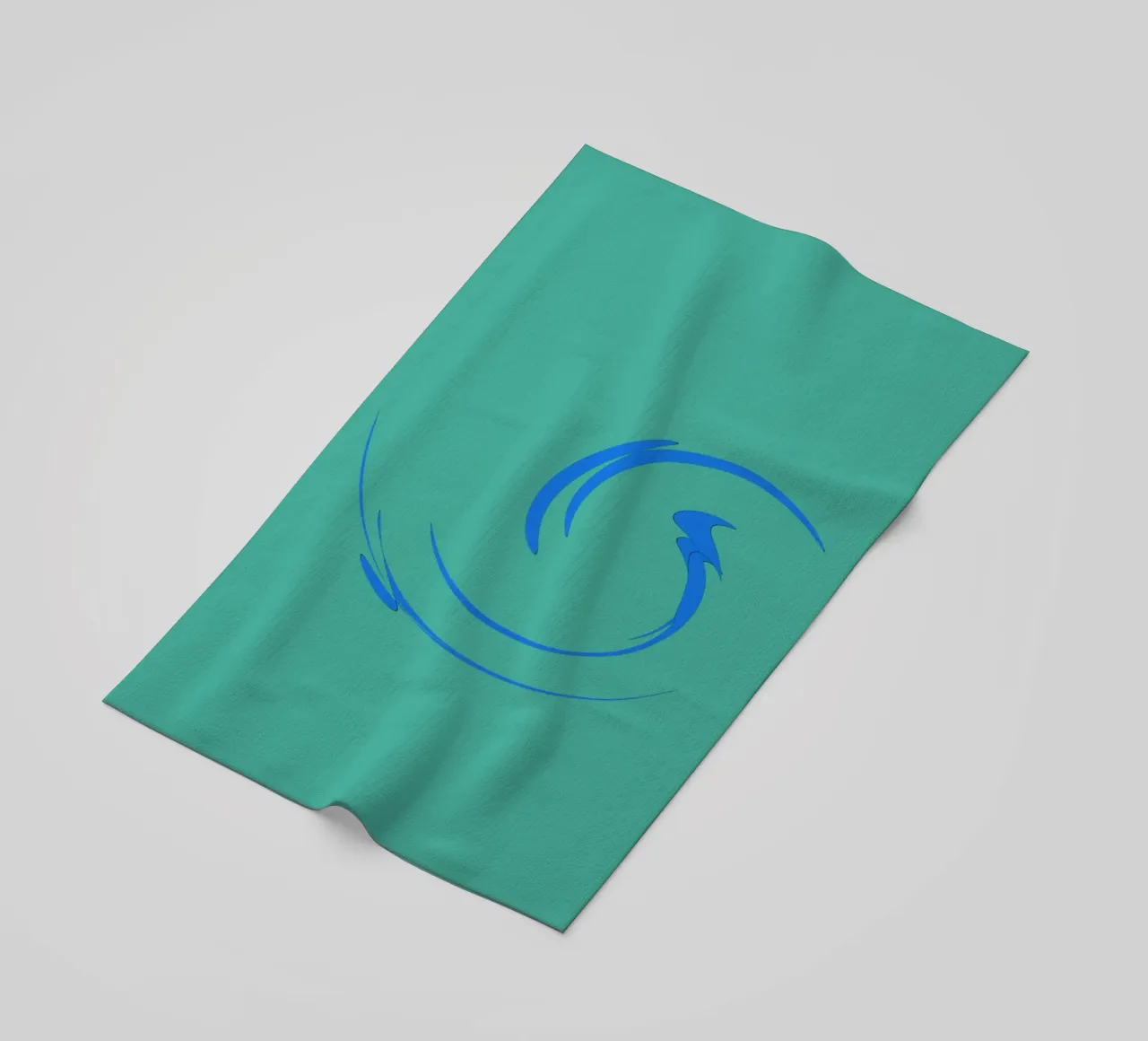 Abstract circular dynamic shape in blue beach towel by Something for you