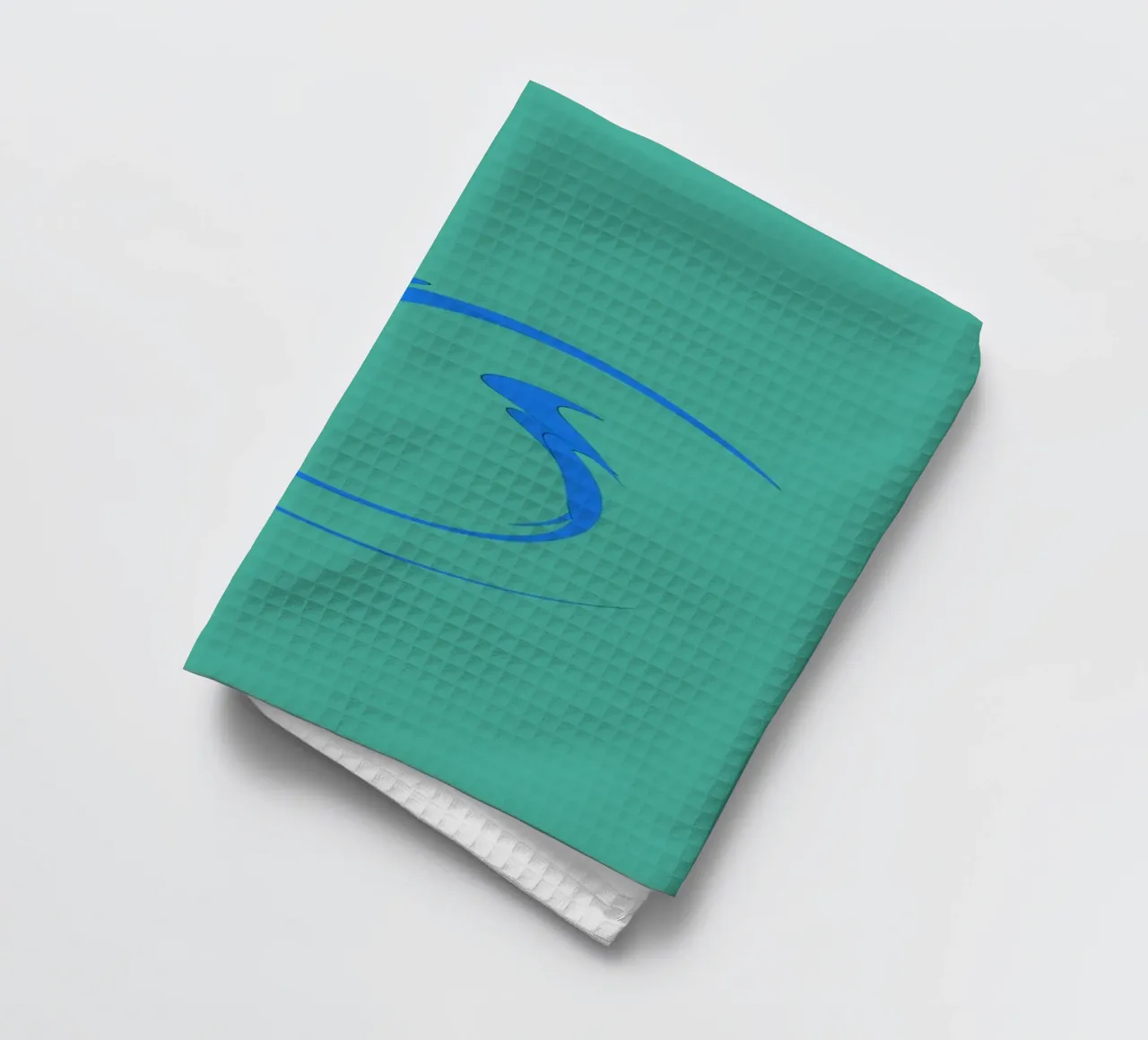 Abstract circular dynamic shape in blue tea towel by Something for you