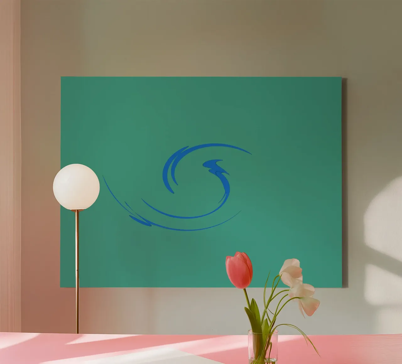 Forme dynamique circulaire abstraite en bleu toile de Something for you
