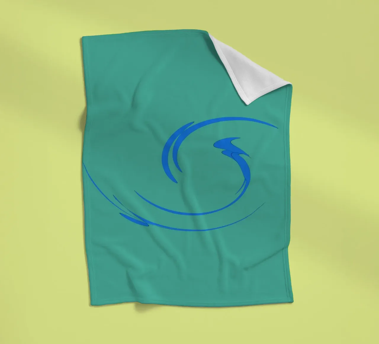 Abstract circular dynamic shape in blue fleece blanket by Something for you