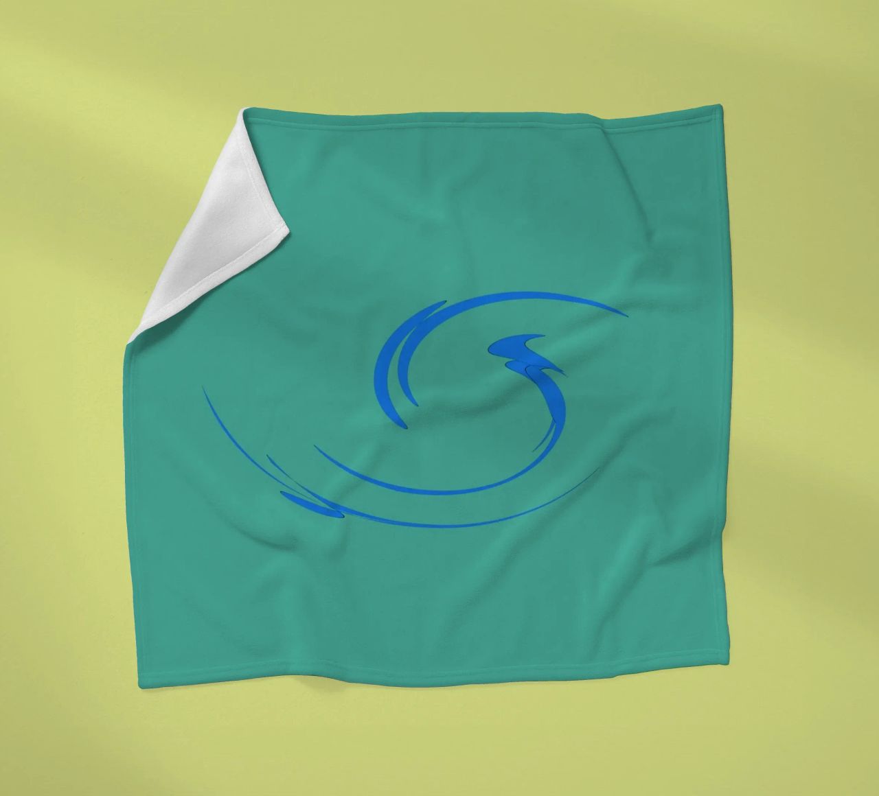 Abstract circular dynamic shape in blue fleece blanket by Something for you