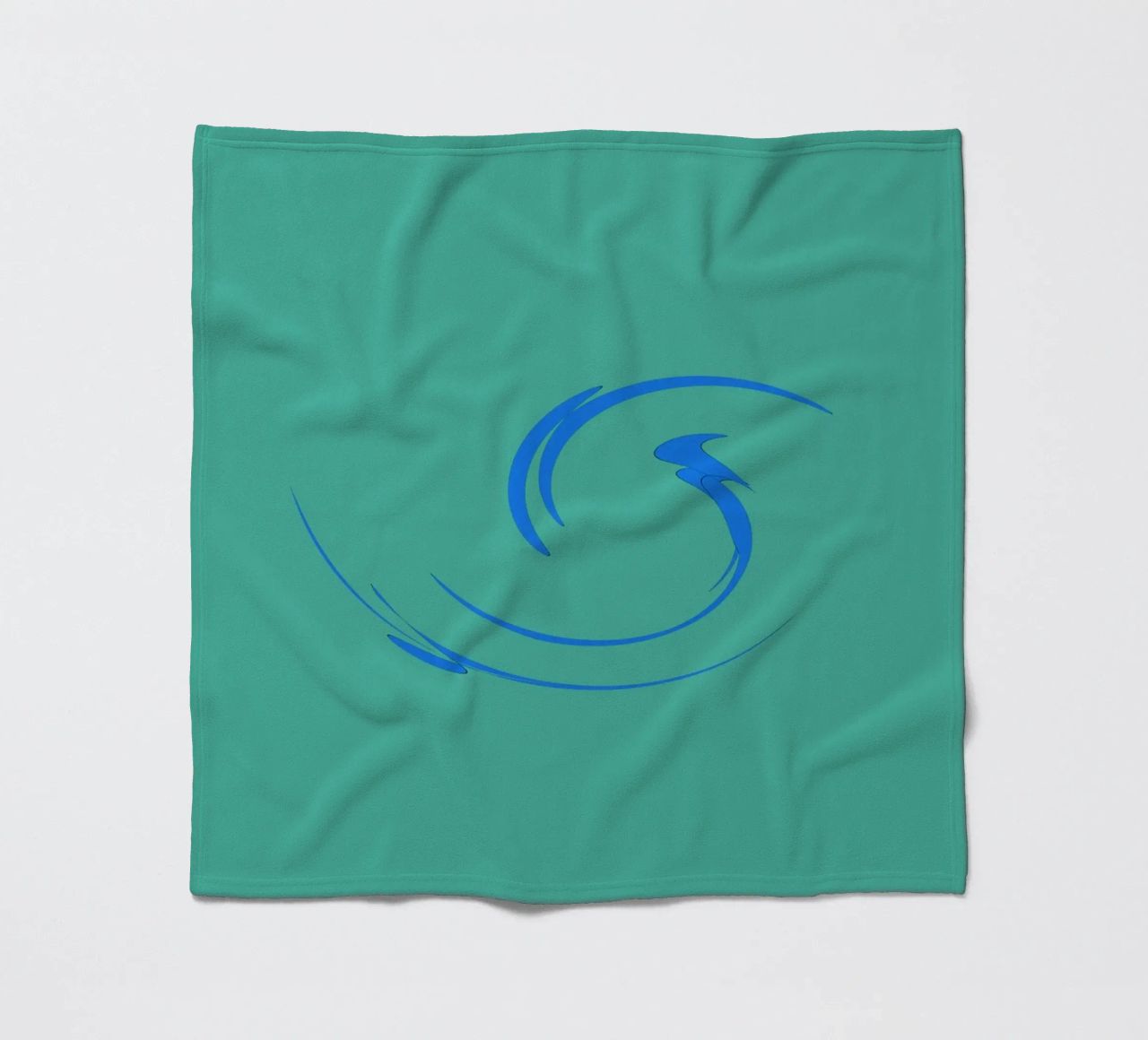 Abstract circular dynamic shape in blue fleece blanket by Something for you