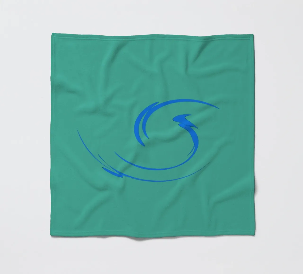 Abstract circular dynamic shape in blue fleece blanket by Something for you