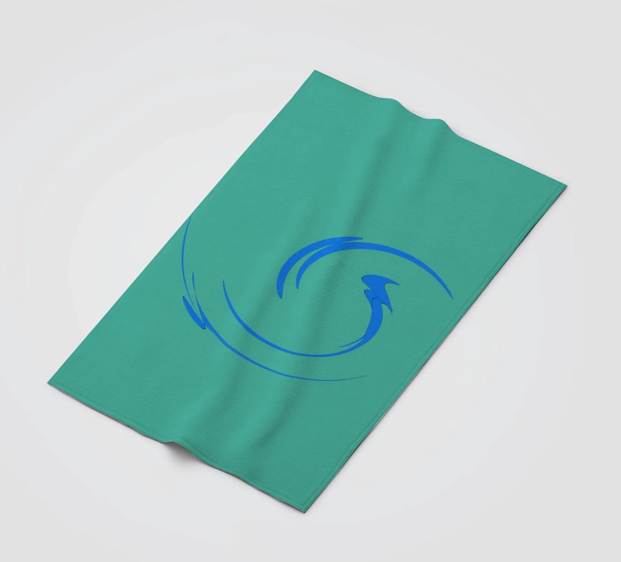 Abstract circular dynamic shape in blue fleece blanket by Something for you