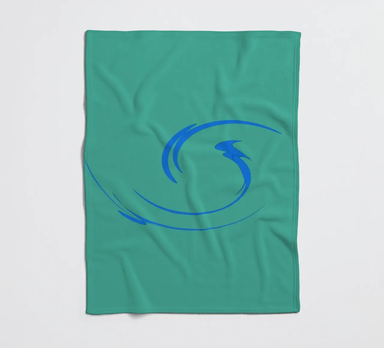Abstract circular dynamic shape in blue fleece blanket by Something for you