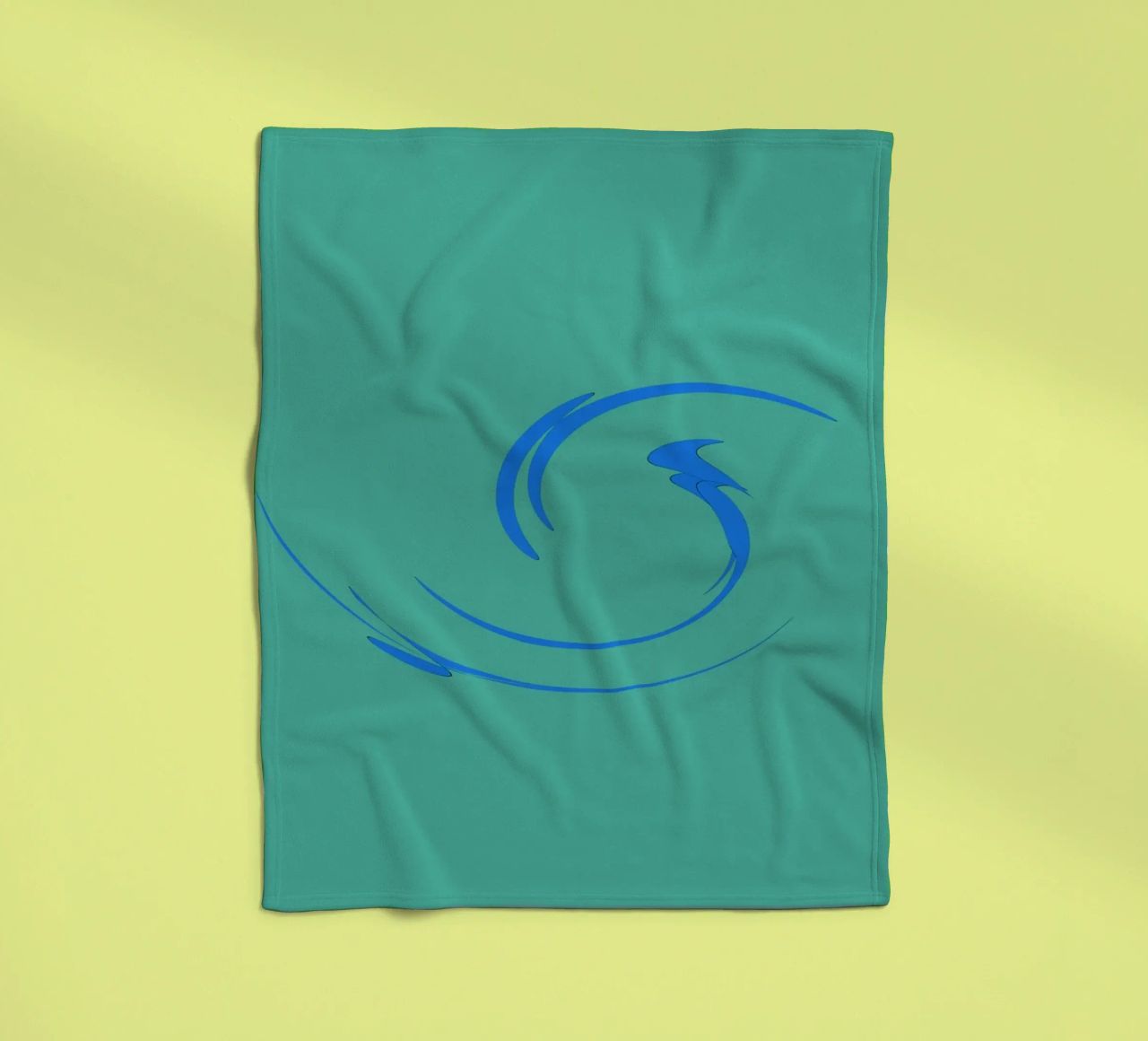 Abstract circular dynamic shape in blue fleece blanket by Something for you