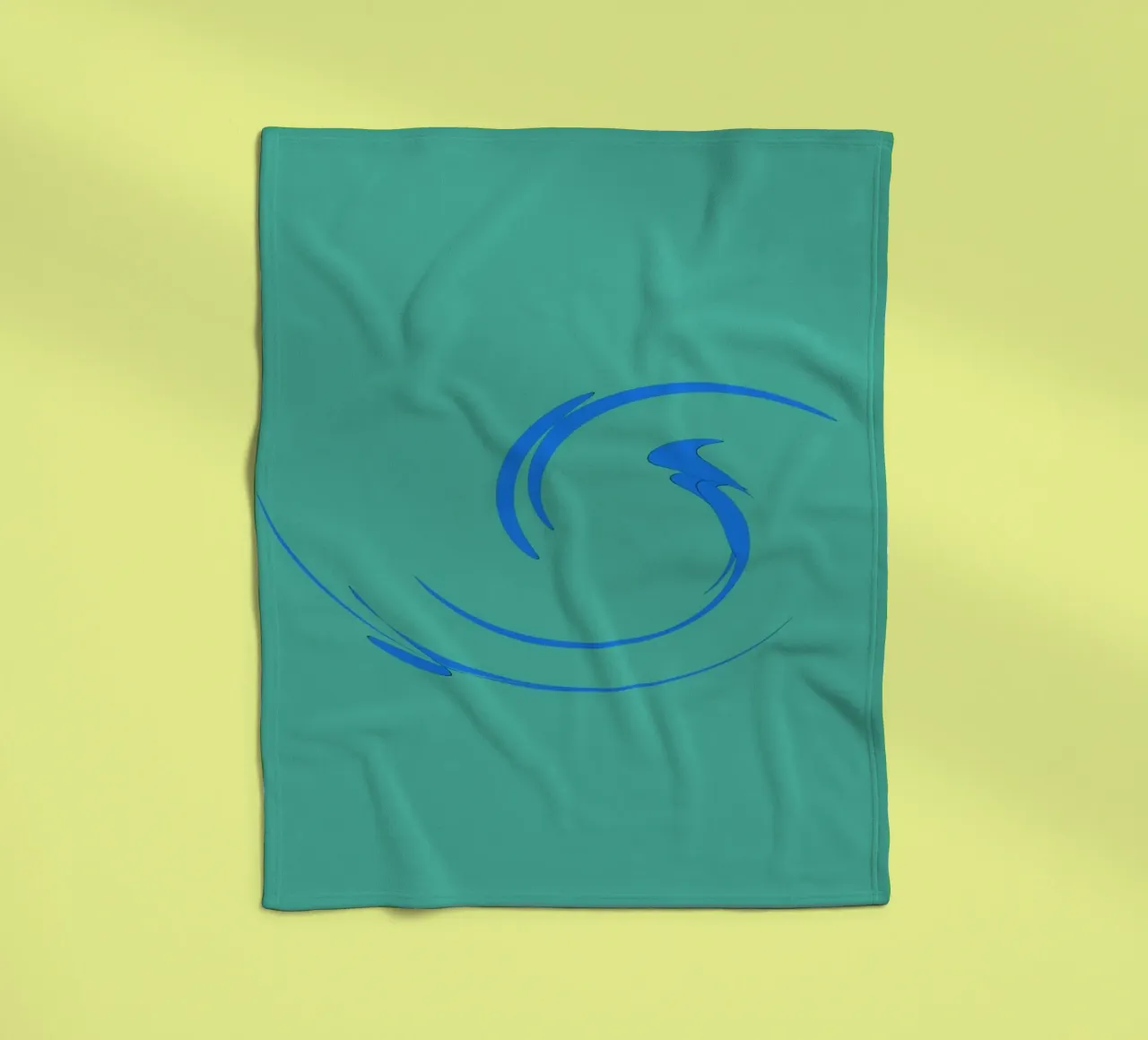 Abstract circular dynamic shape in blue fleece blanket by Something for you