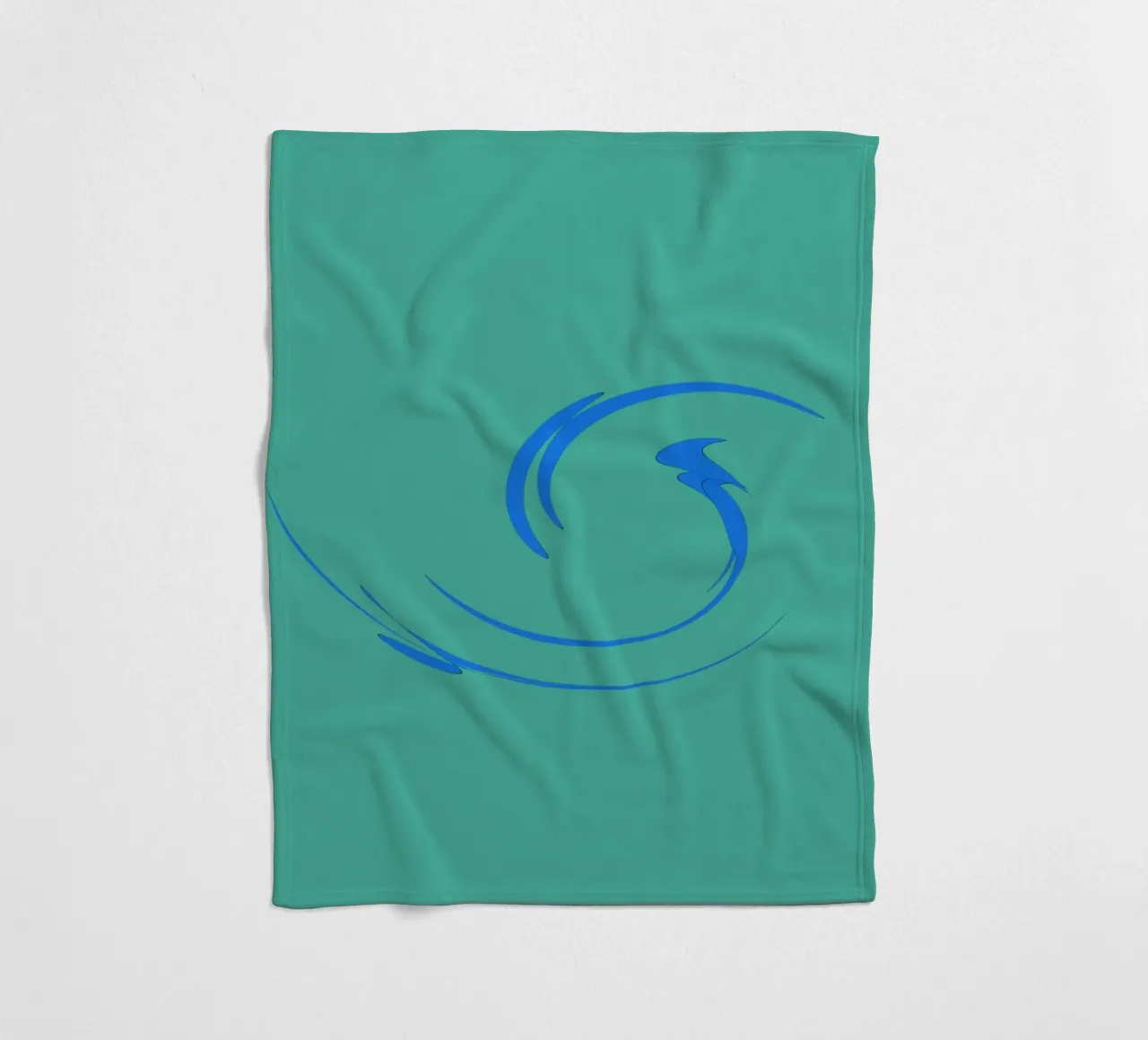 Abstract circular dynamic shape in blue fleece blanket by Something for you