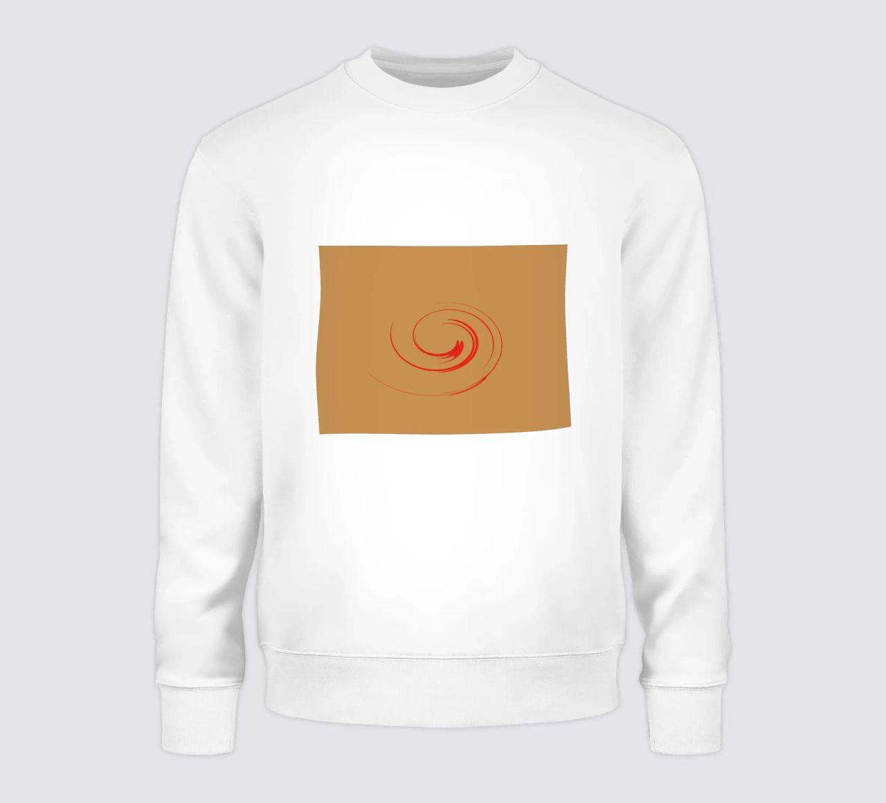 Abstract circular dynamic shape in red and orange sweatshirt by Something for you