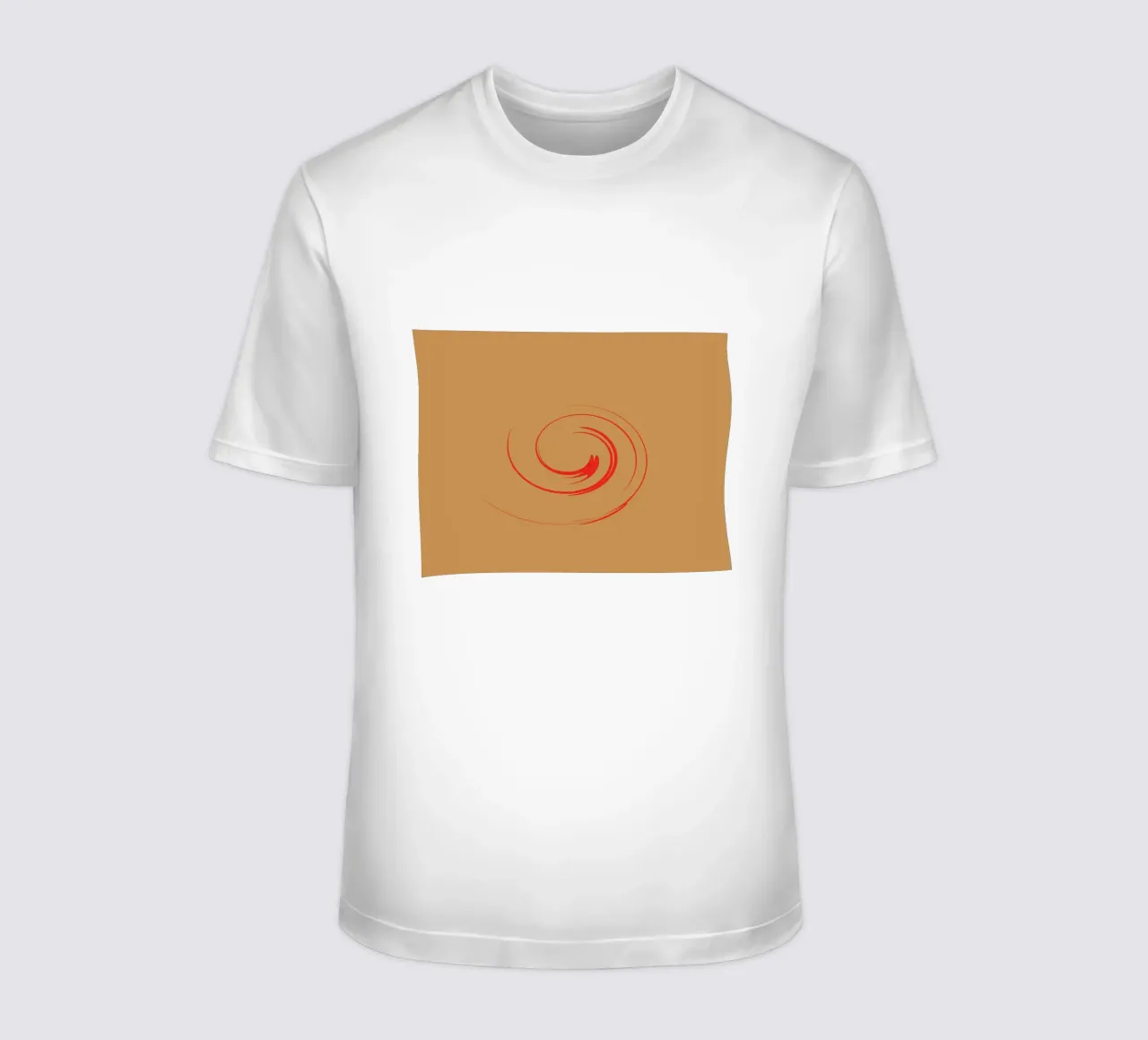 Abstract circular dynamic shape in red and orange t-shirt by Something for you