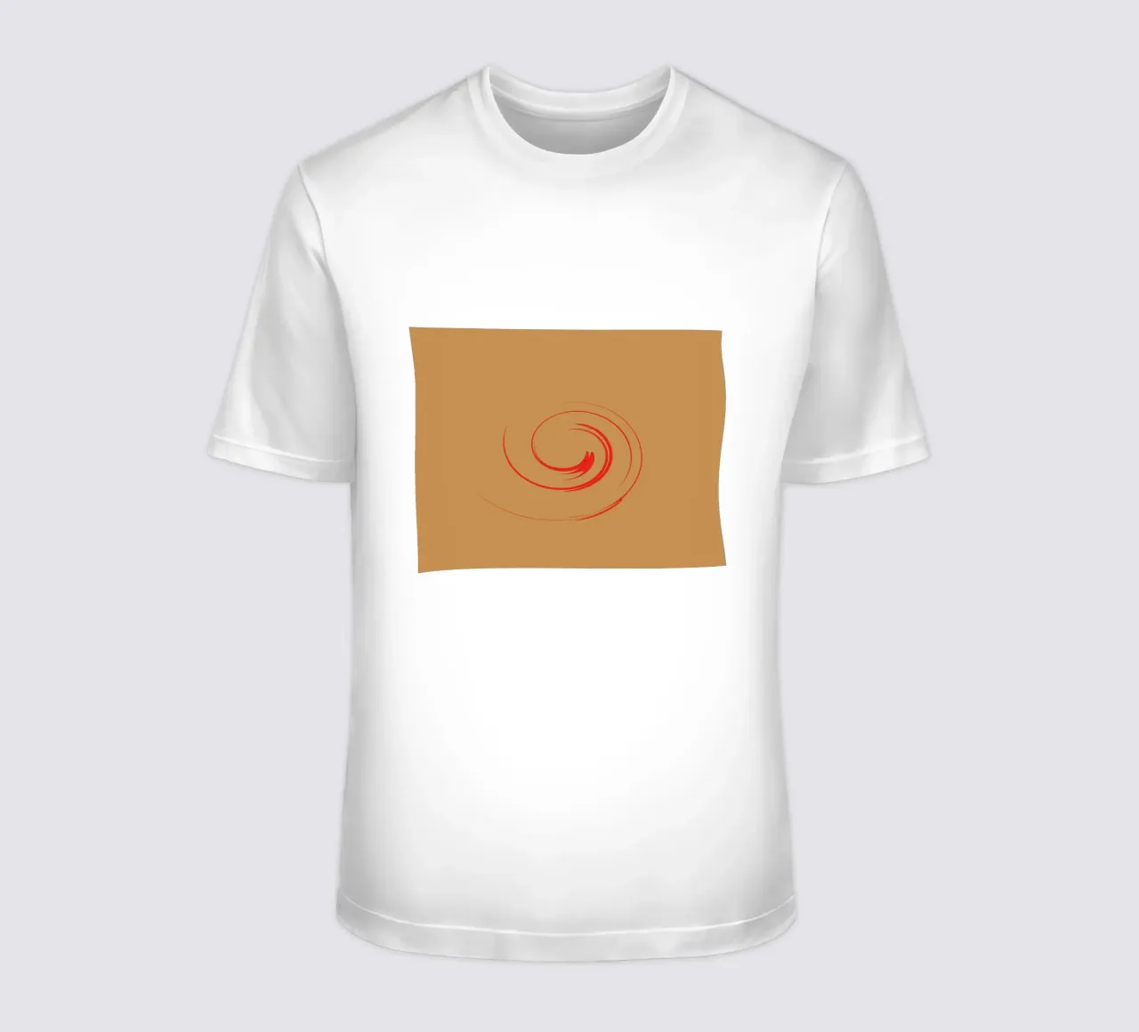 Forme dynamique circulaire abstraite en rouge et orange t-shirt de Something for you