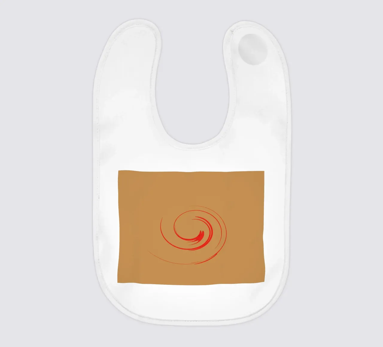 Abstract circular dynamic shape in red and orange baby bib by Something for you