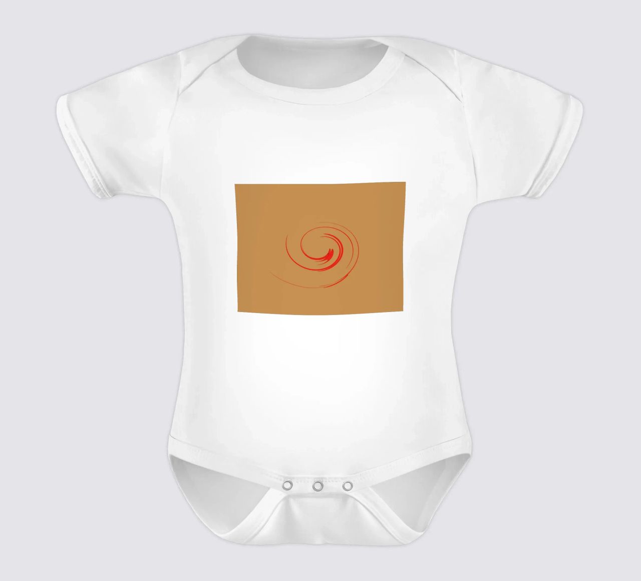 Abstract circular dynamic shape in red and orange short-sleeve baby romper by Something for you
