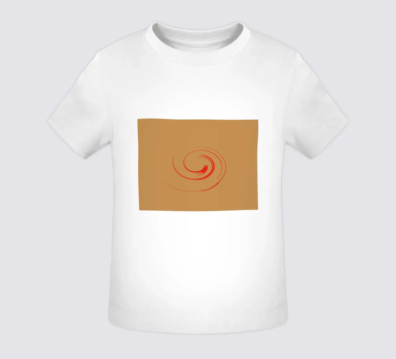 Abstract circular dynamic shape in red and orange baby t-shirt by Something for you
