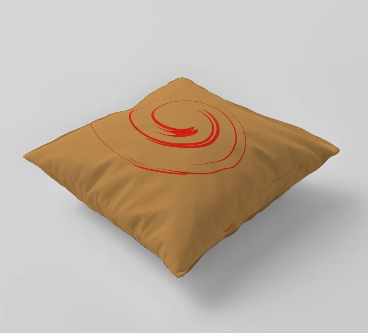 Abstract circular dynamic shape in red and orange decorative cushion by Something for you