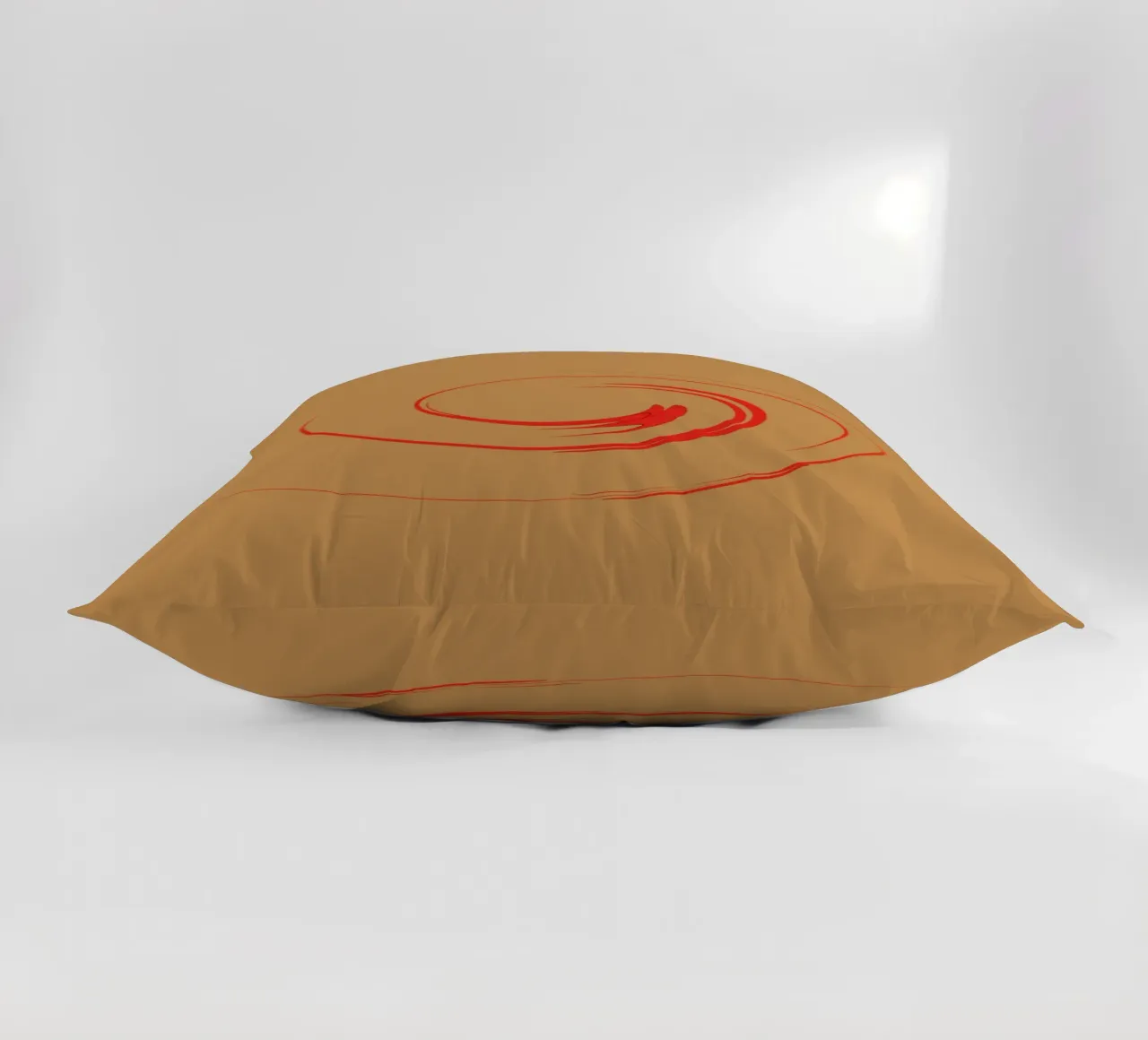 Abstract circular dynamic shape in red and orange decorative cushion by Something for you