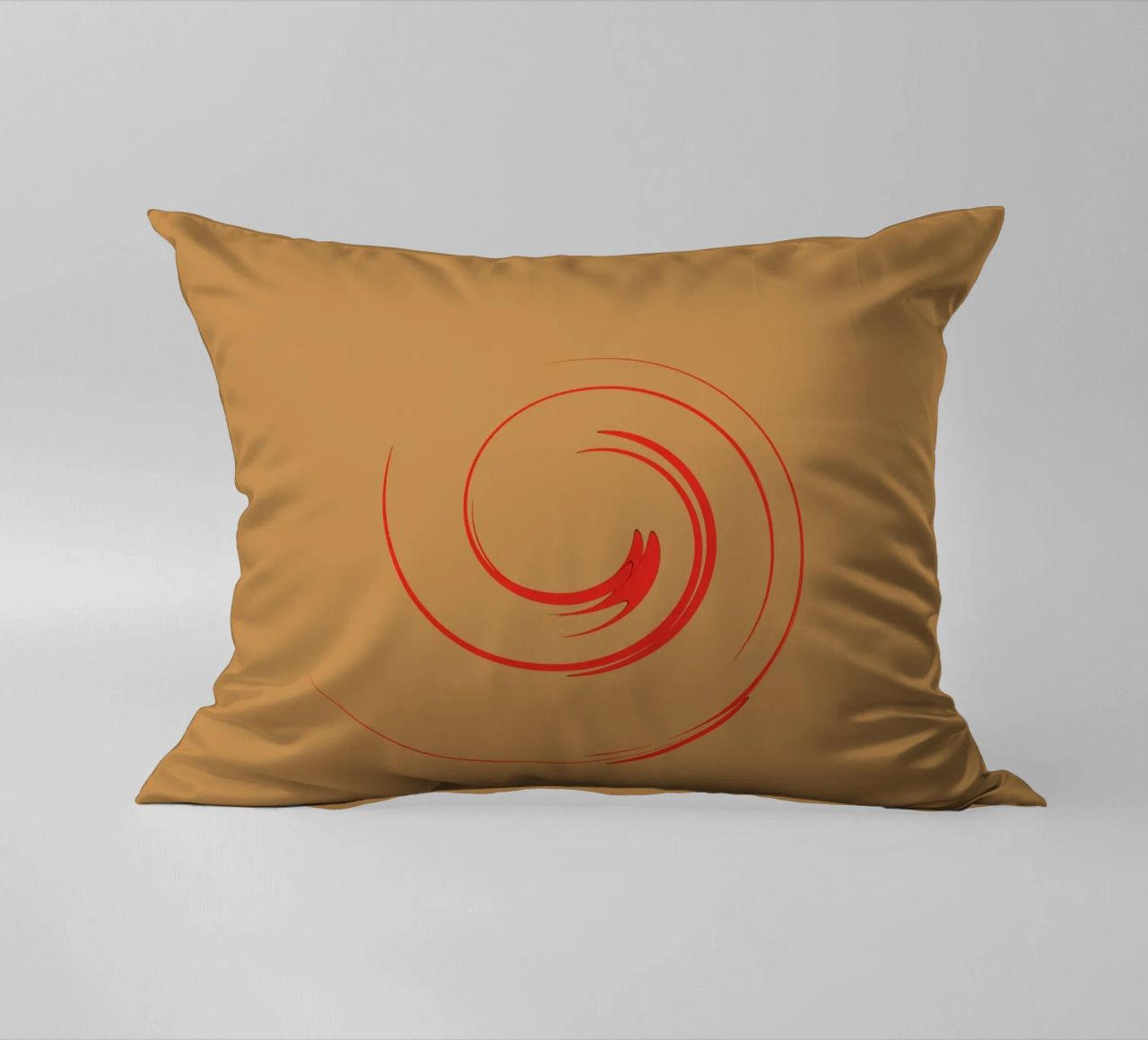 Abstract circular dynamic shape in red and orange decorative cushion by Something for you