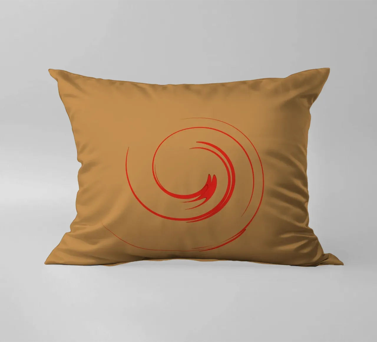 Abstract circular dynamic shape in red and orange decorative cushion by Something for you