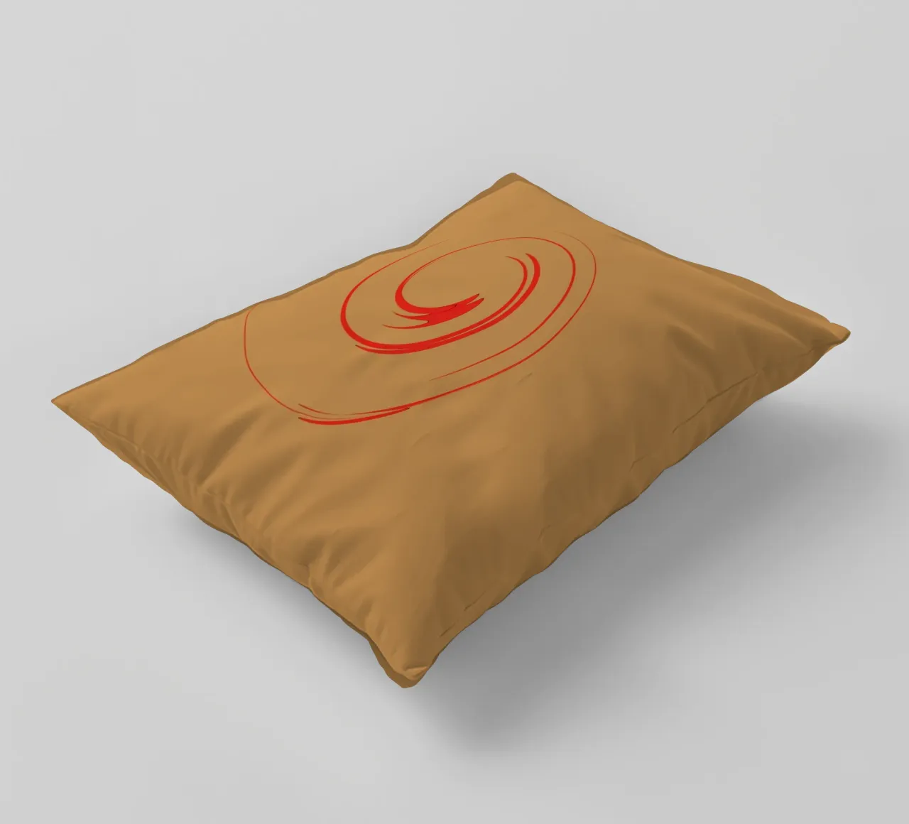 Abstract circular dynamic shape in red and orange decorative cushion by Something for you