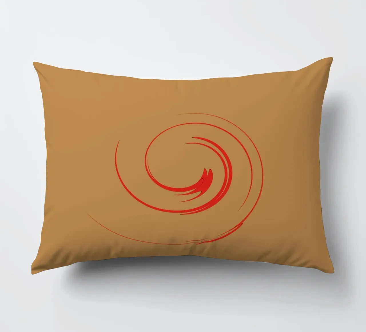 Abstract circular dynamic shape in red and orange decorative cushion by Something for you