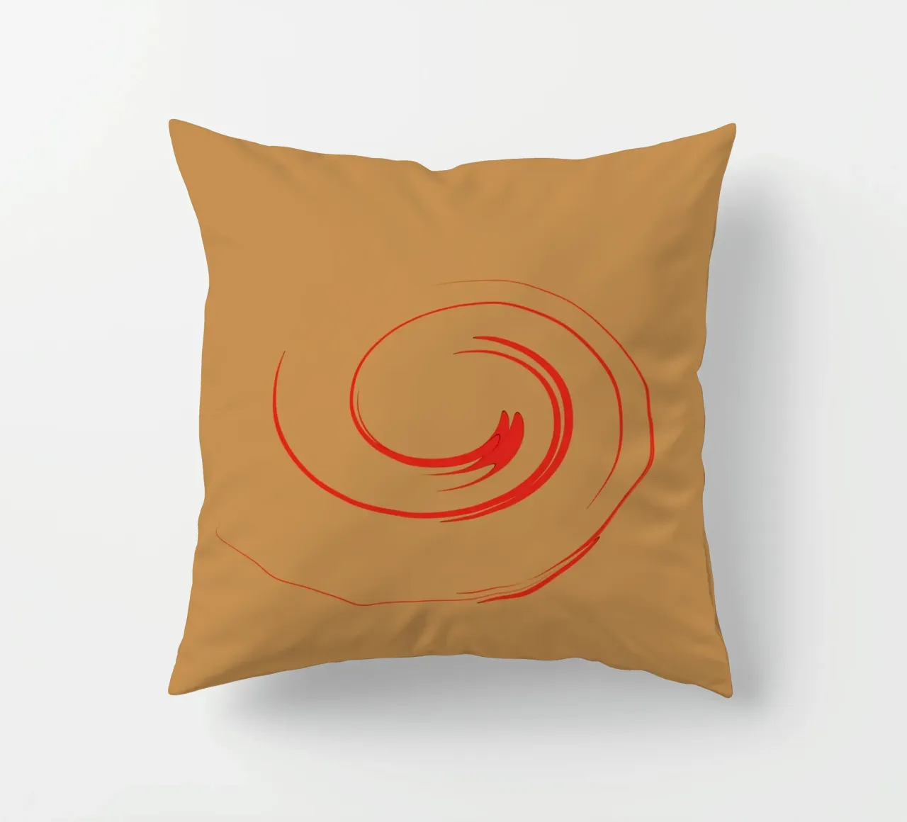 Abstract circular dynamic shape in red and orange decorative cushion by Something for you