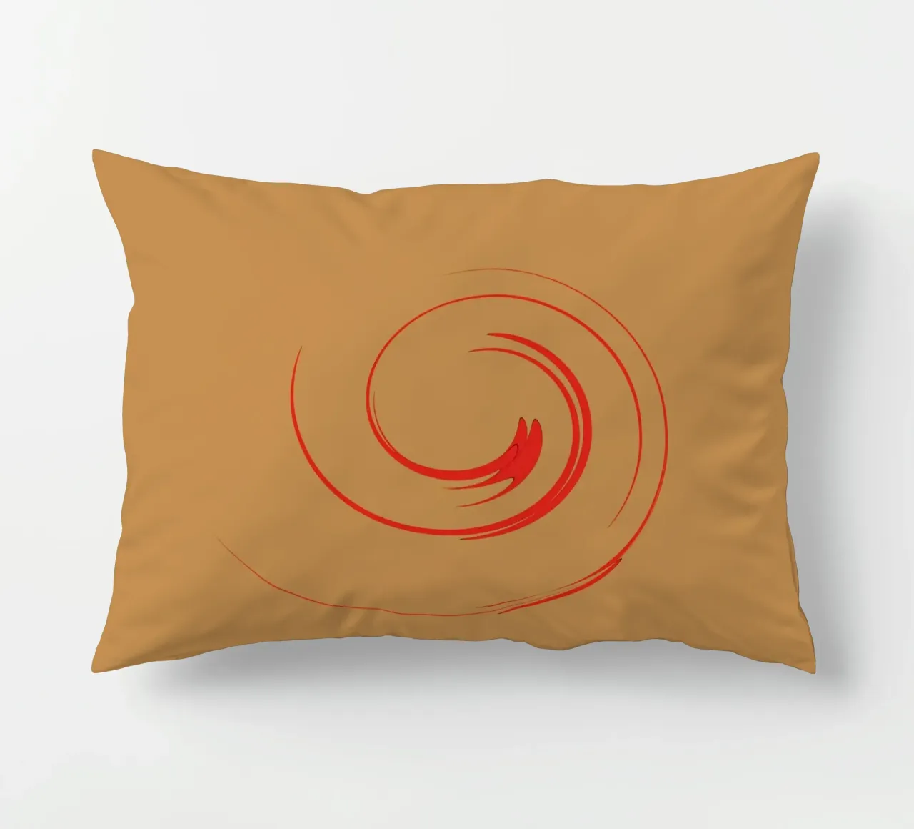 Abstract circular dynamic shape in red and orange decorative cushion by Something for you