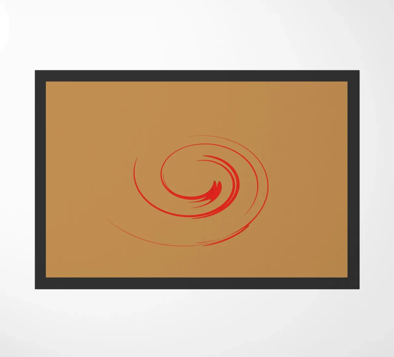 Forma dinamica circolare astratta in rosso e arancione zerbino da Something for you