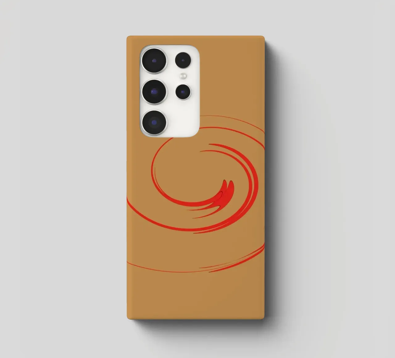 Abstract circular dynamic shape in red and orange samsung phone case by Something for you