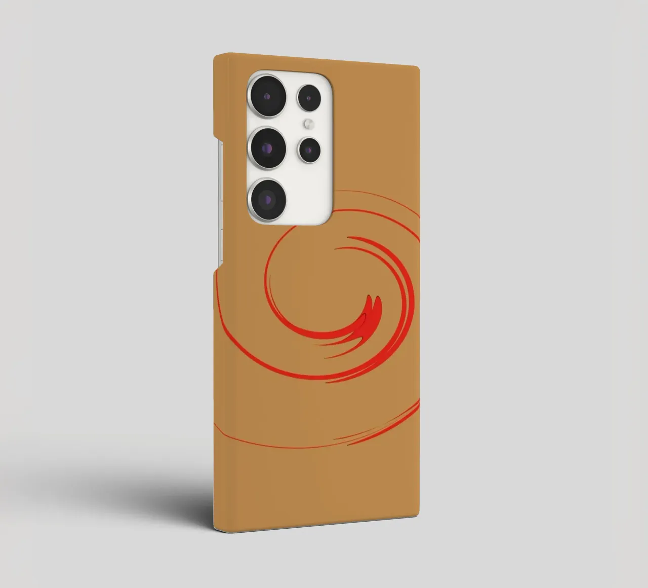 Abstract circular dynamic shape in red and orange samsung phone case by Something for you