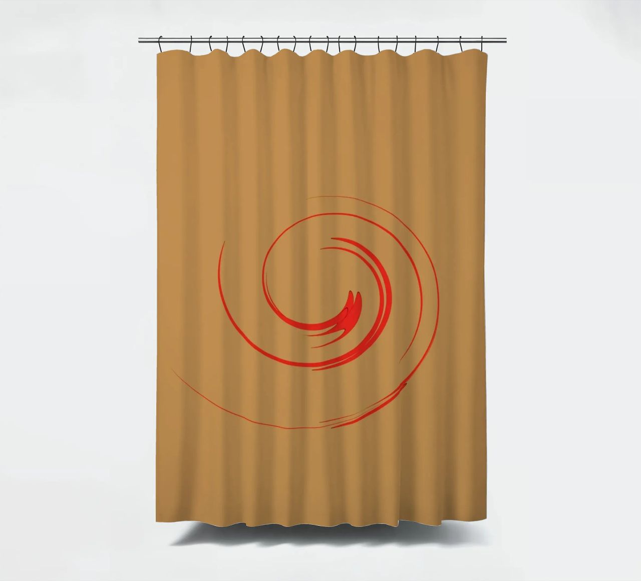 Abstract circular dynamic shape in red and orange shower curtain by Something for you