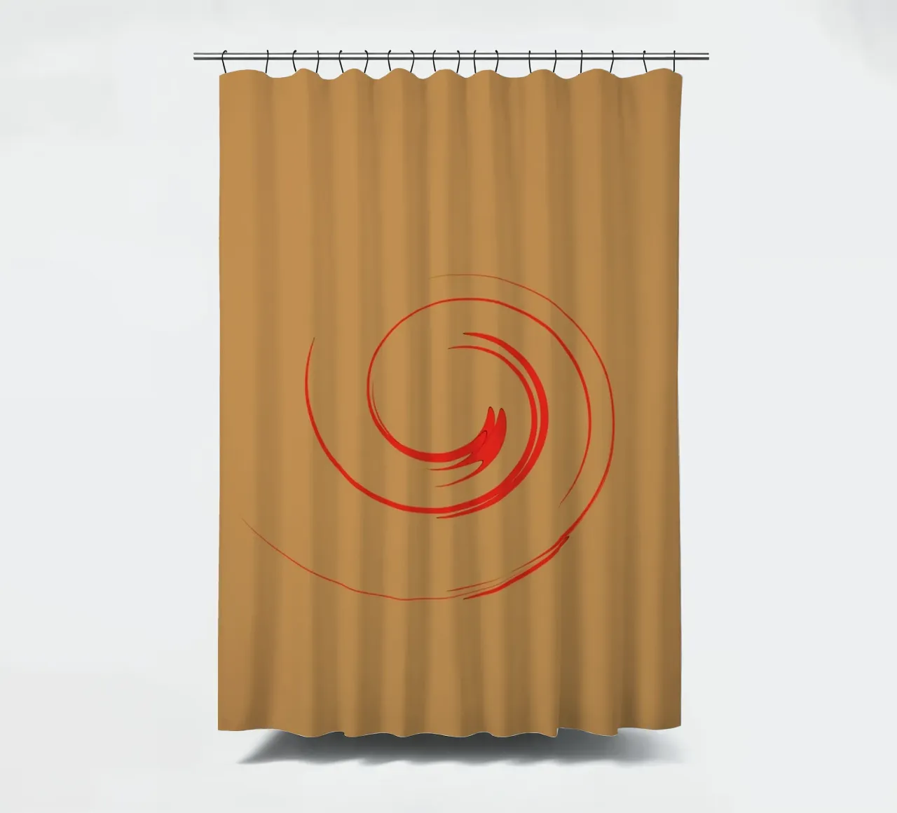 Abstract circular dynamic shape in red and orange shower curtain by Something for you