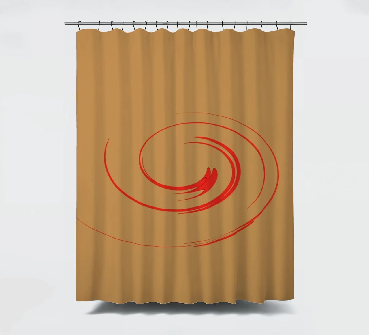 Abstract circular dynamic shape in red and orange shower curtain by Something for you