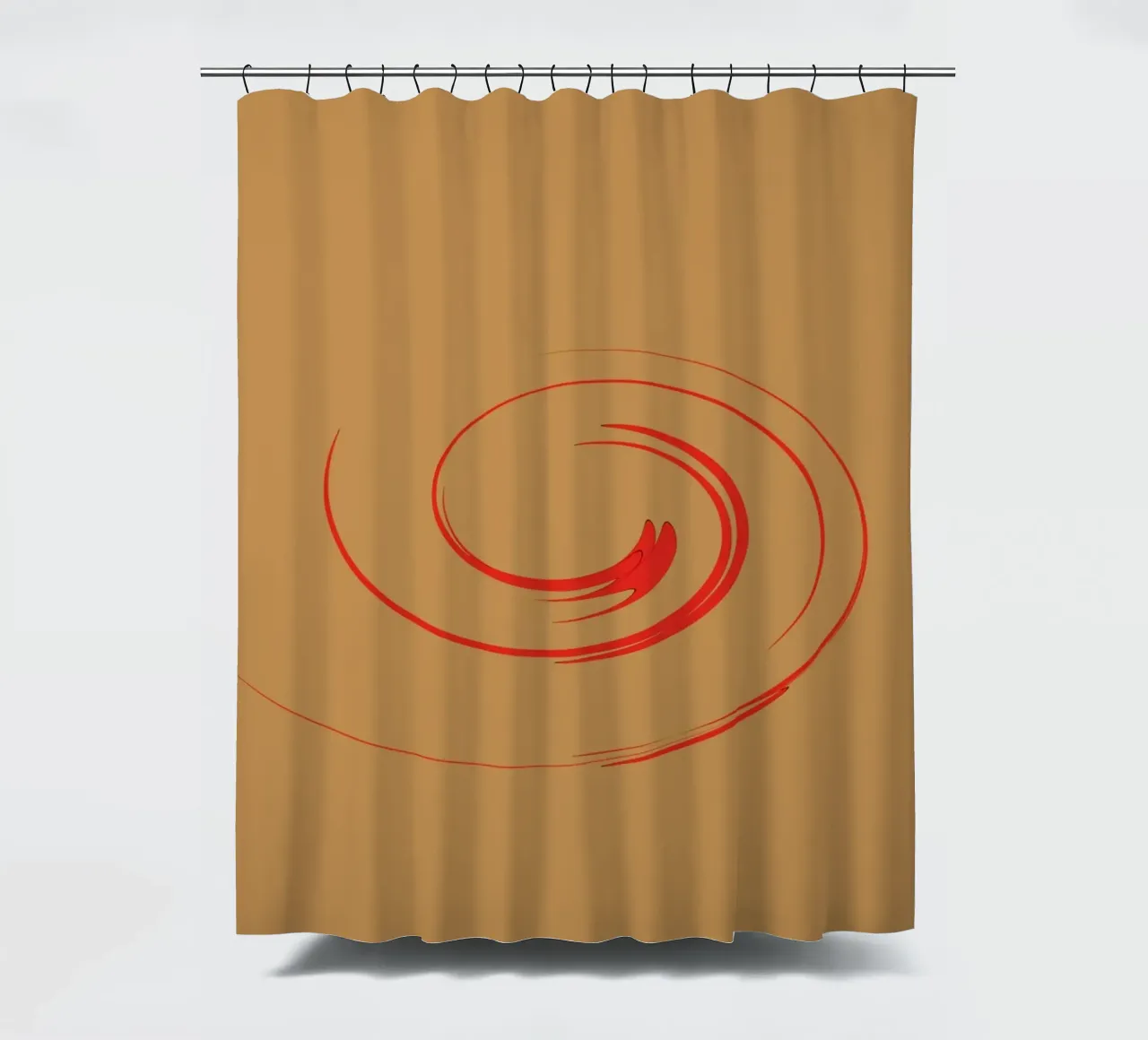 Abstract circular dynamic shape in red and orange shower curtain by Something for you