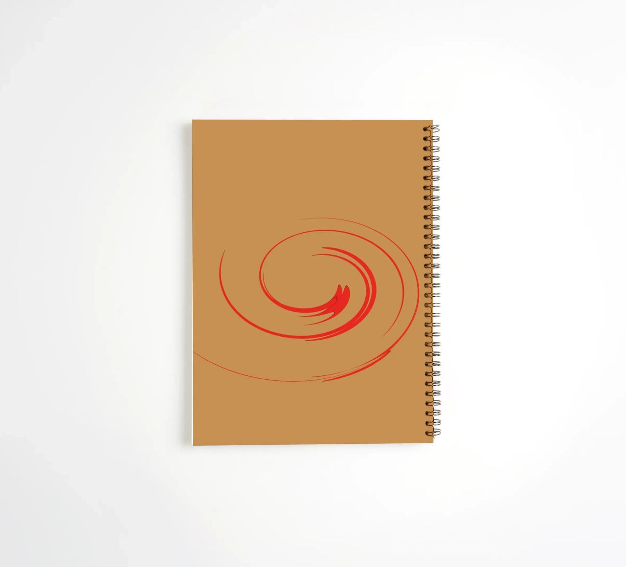 Abstract circular dynamic shape in red and orange spiral notebook by Something for you