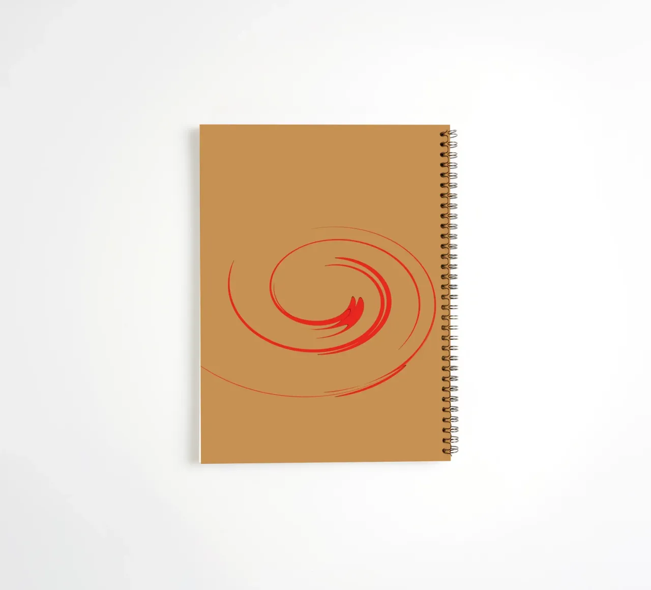 Abstract circular dynamic shape in red and orange spiral notebook by Something for you