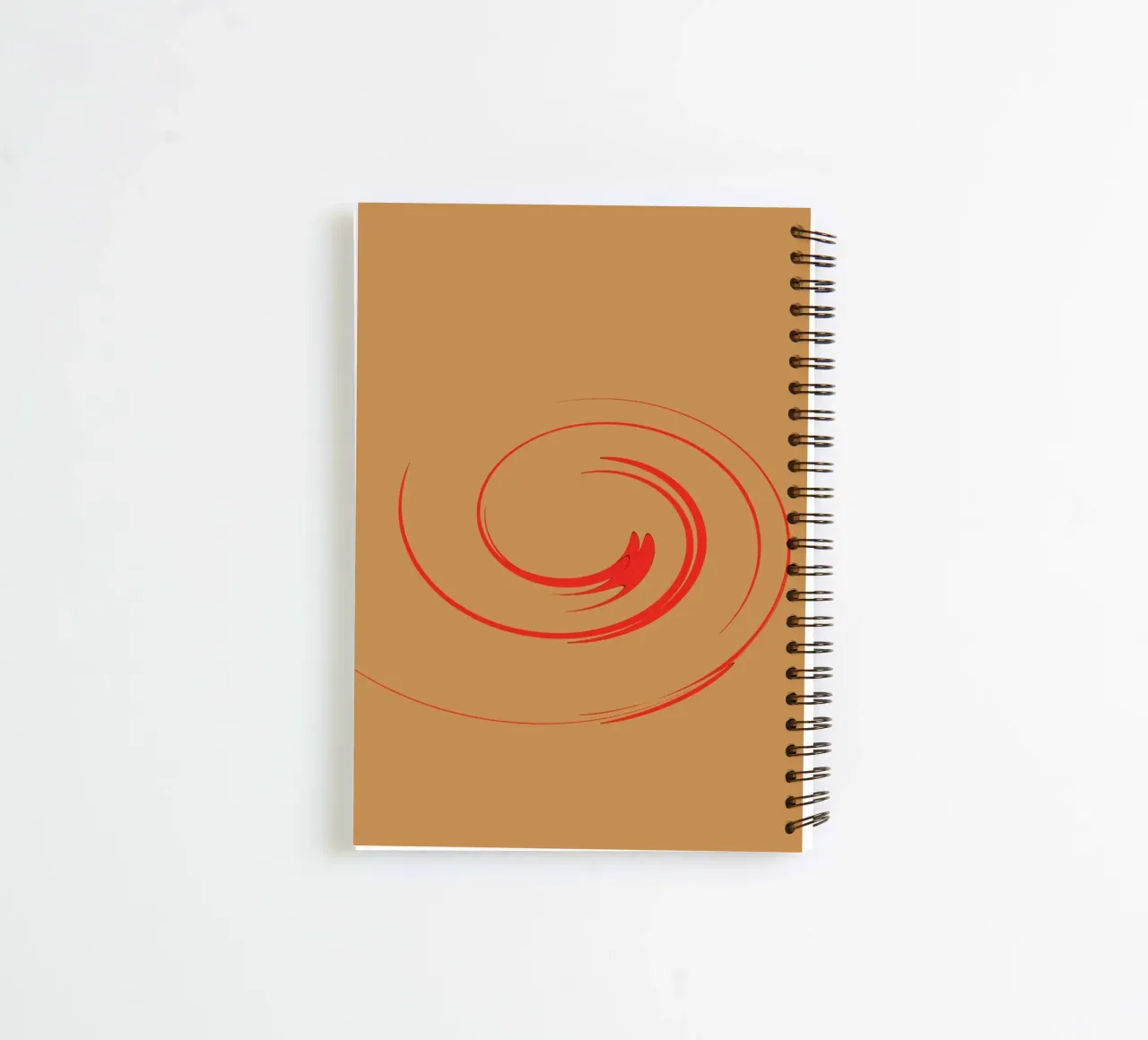 Abstrakte kreisrunde dynamische Form in Rot und Orange Ringbuch von Something for you