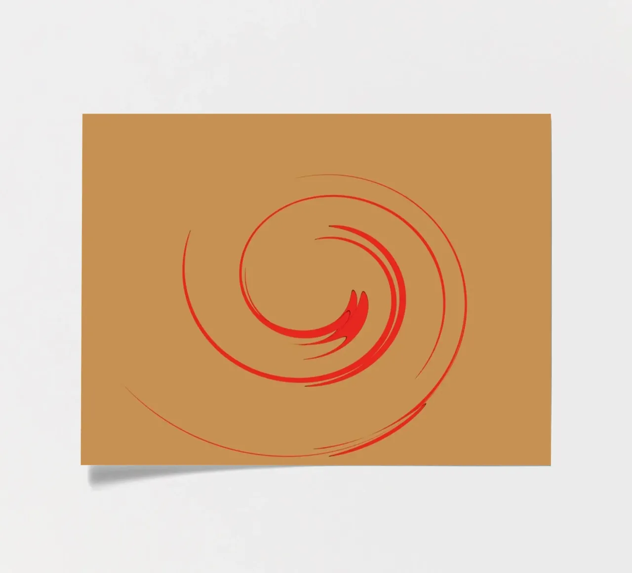 Abstrakte kreisrunde dynamische Form in Rot und Orange Stickerbogen von Something for you