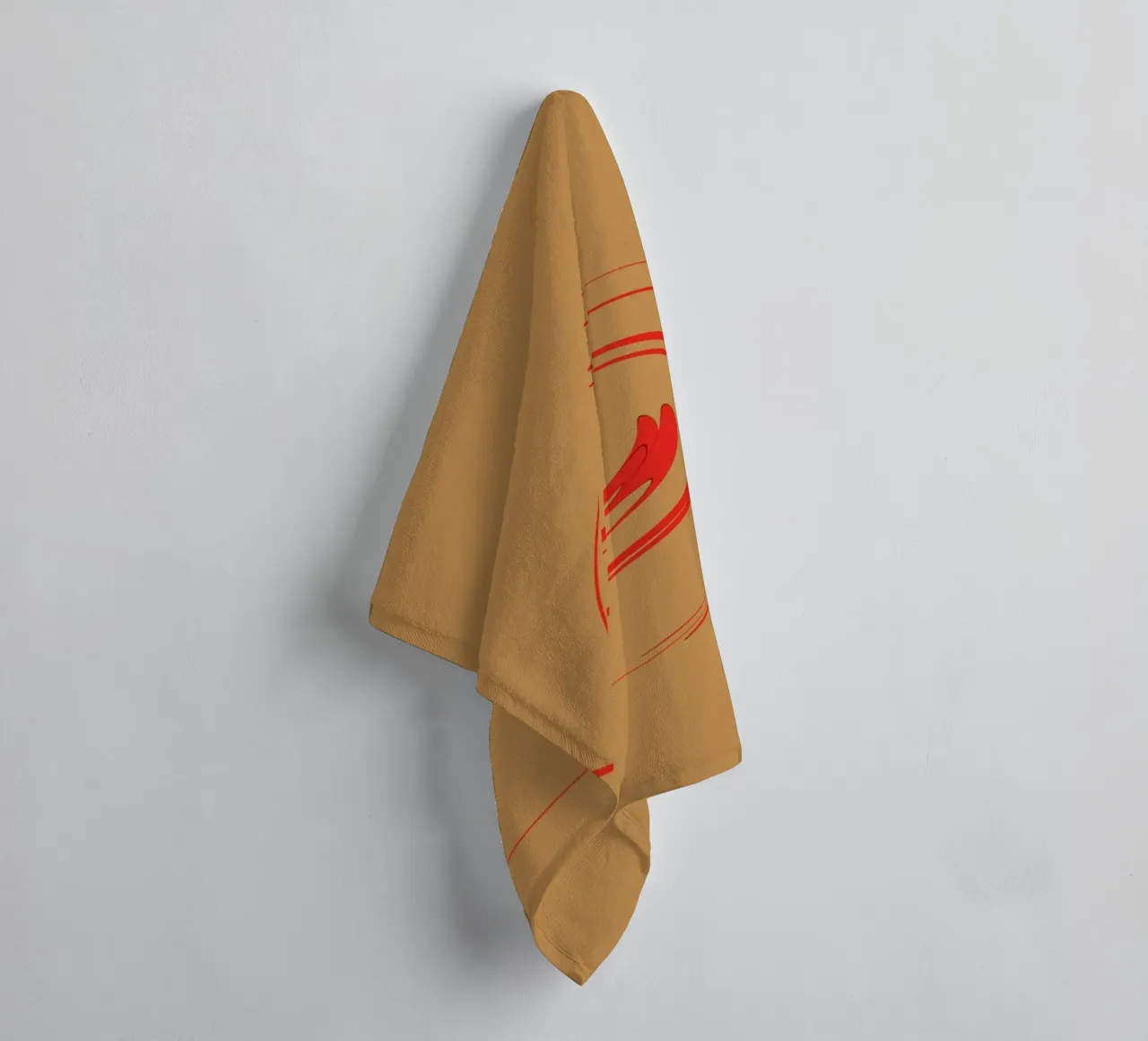 Abstract circular dynamic shape in red and orange towel by Something for you