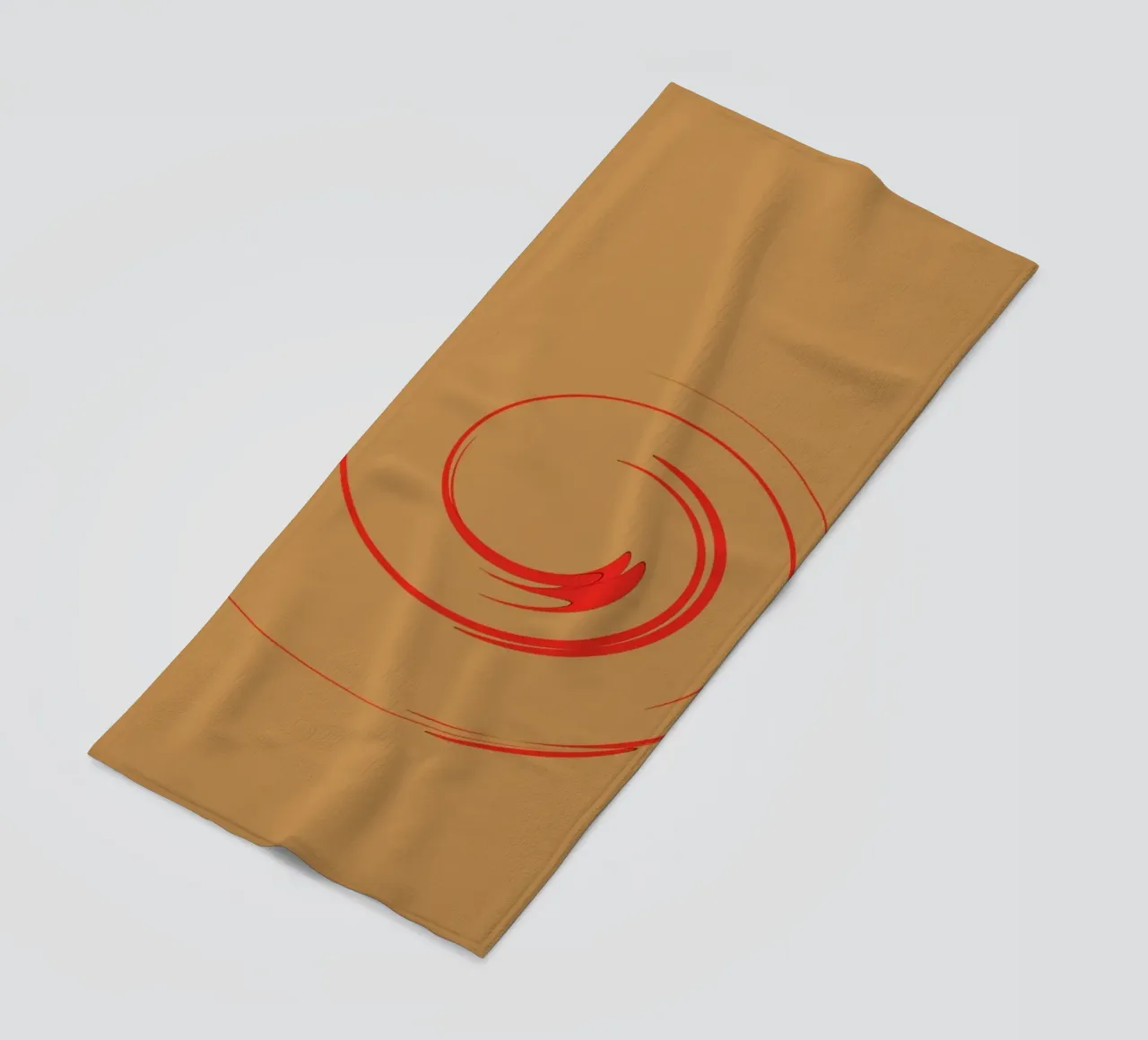 Forma dinamica circolare astratta in rosso e arancione telo mare da Something for you