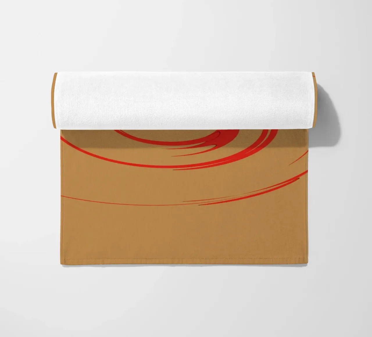 Forma dinamica circolare astratta in rosso e arancione telo mare da Something for you