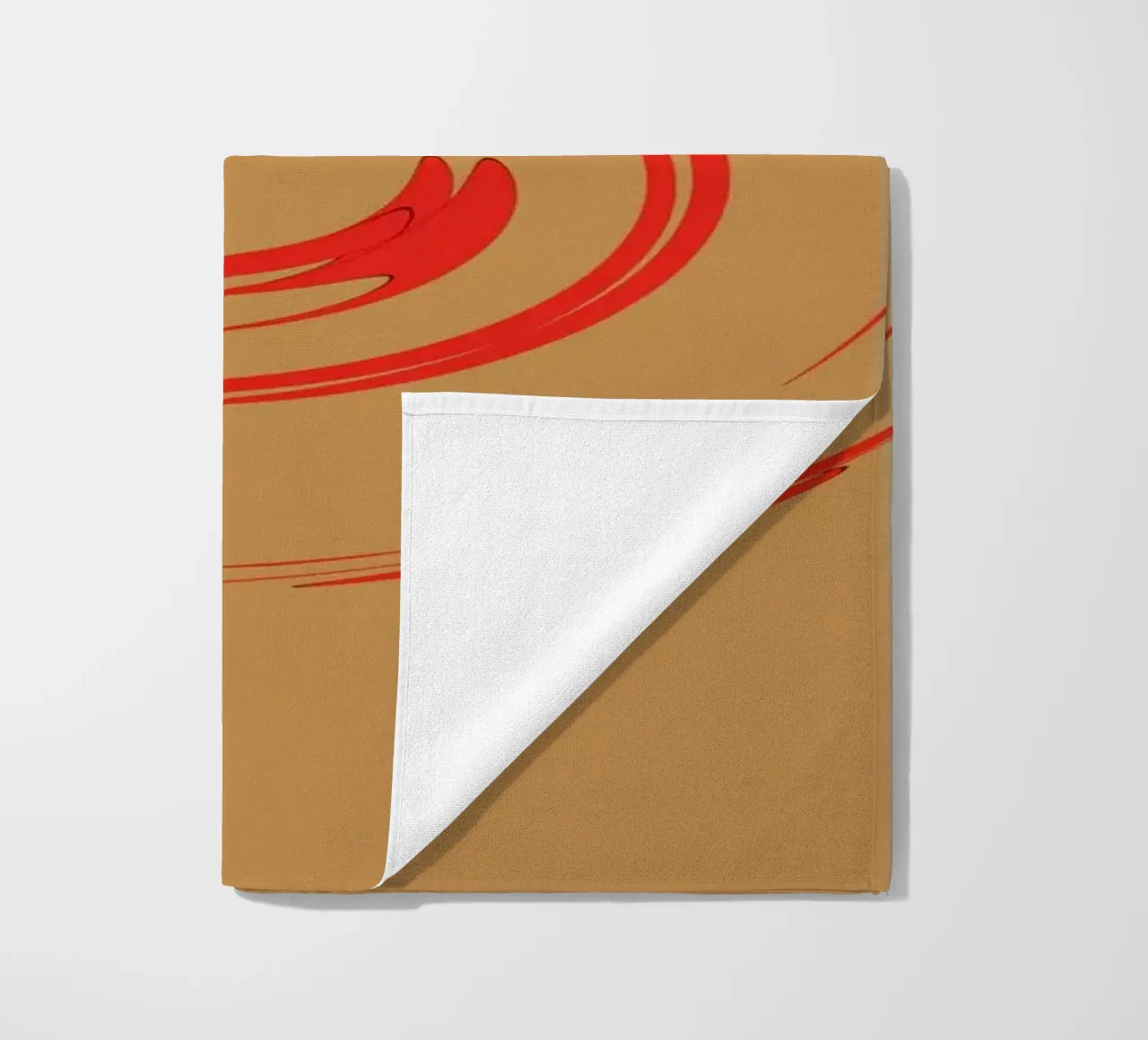 Forma dinamica circolare astratta in rosso e arancione telo mare da Something for you