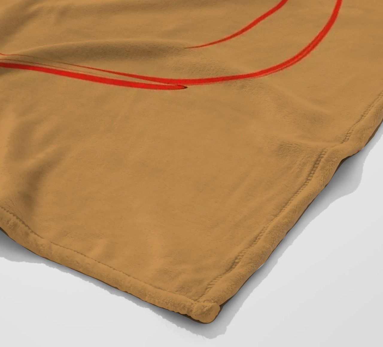 Abstract circular dynamic shape in red and orange fleece blanket by Something for you