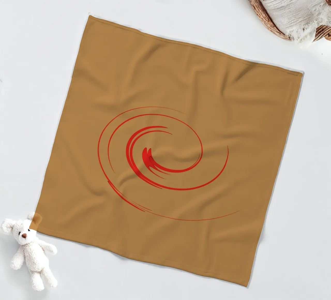 Forme dynamique circulaire abstraite en rouge et orange plaid polaire de Something for you